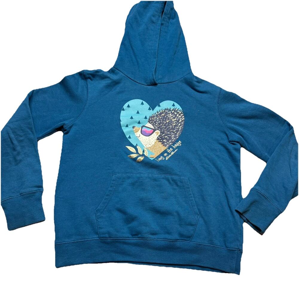 Eddie Bauer Hoodie Kids XL 16 Blue Graphic Logo Hike Camp Outdoors Youth